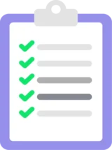 Checklist Illustration of a checklist with ticks representing seamless policy confirmation tracking.